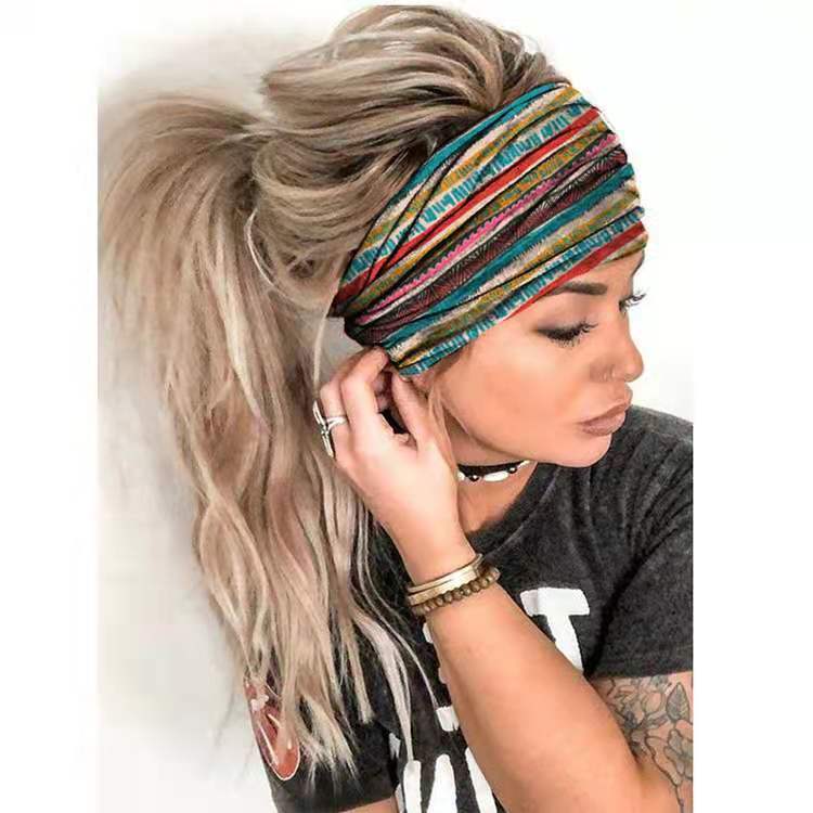 Breites Damen-Haarband mit Blumenmuster – Yoga & Sommer
