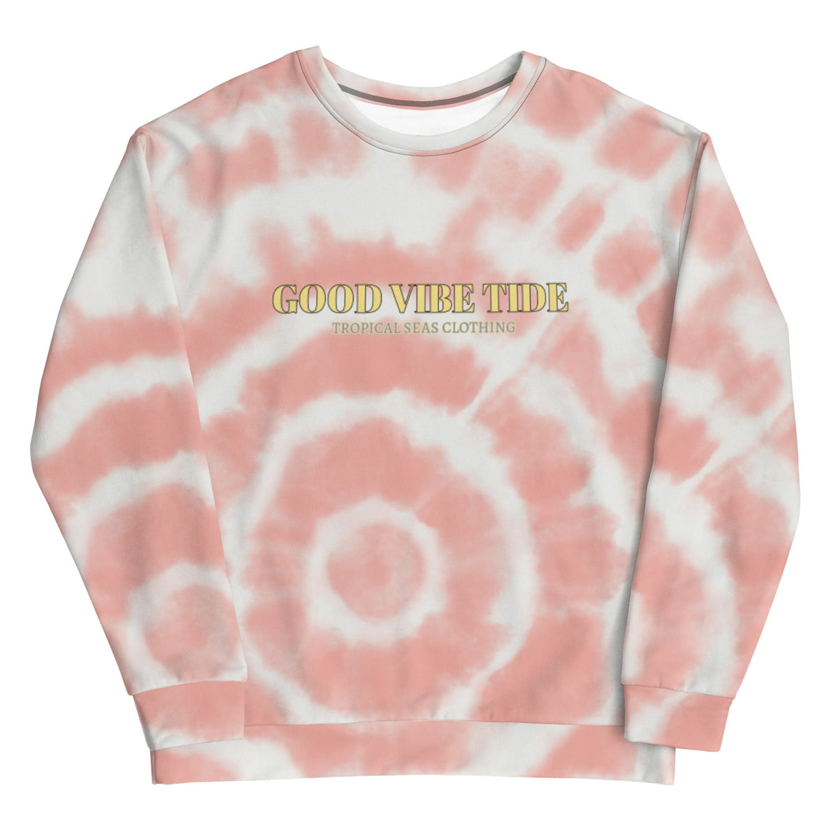 Peach Tie-Dye Tropical Sweatshirt | Unisex, Fleece-Innenseite, XS–3XL