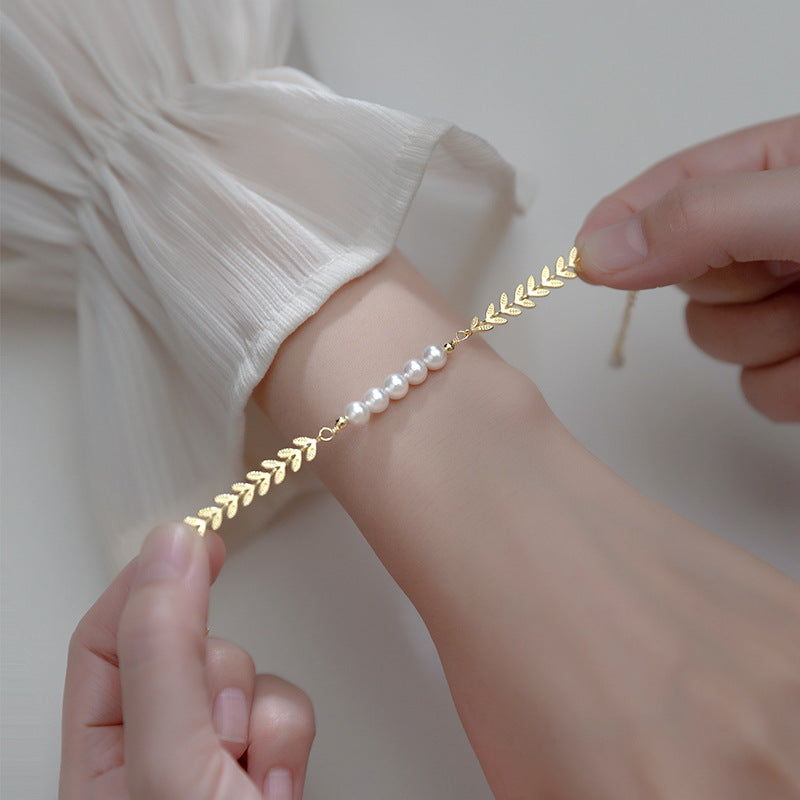 Damen Armband – Elegantes Ährenzweig-Design in Gold & Silber
