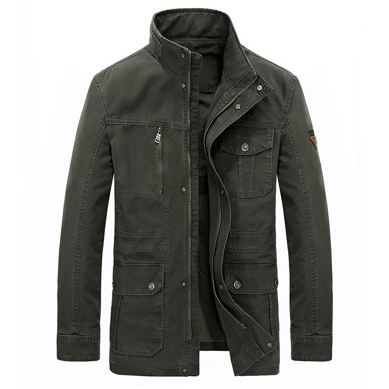 Herren Casual Baumwolljacke – Mittellang für Frühling & Herbst
