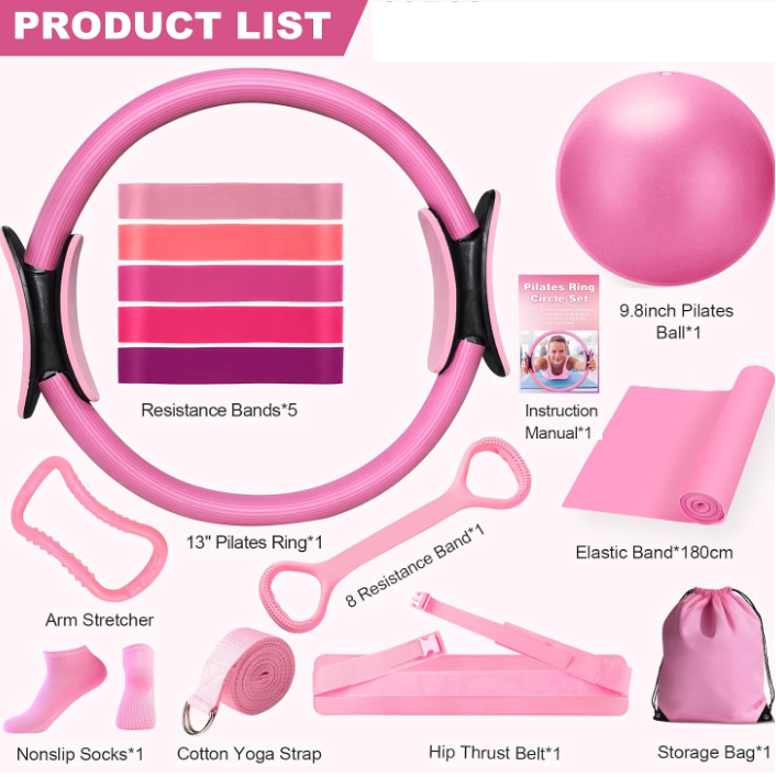 13-teiliges Yoga & Pilates Set – Komplett-Ausrüstung für Zuhause