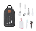 7-teiliges Outdoor BBQ Kochset mit Tragetasche – Edelstahl