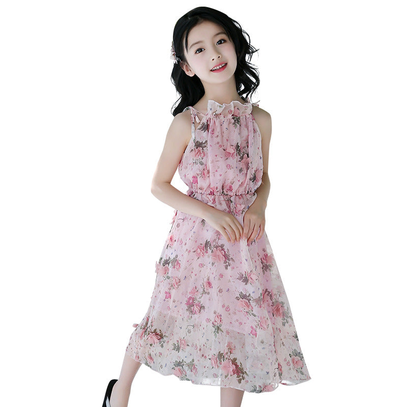 Mädchen Boho Sommerkleid – Blumen Maxi Strandkleid