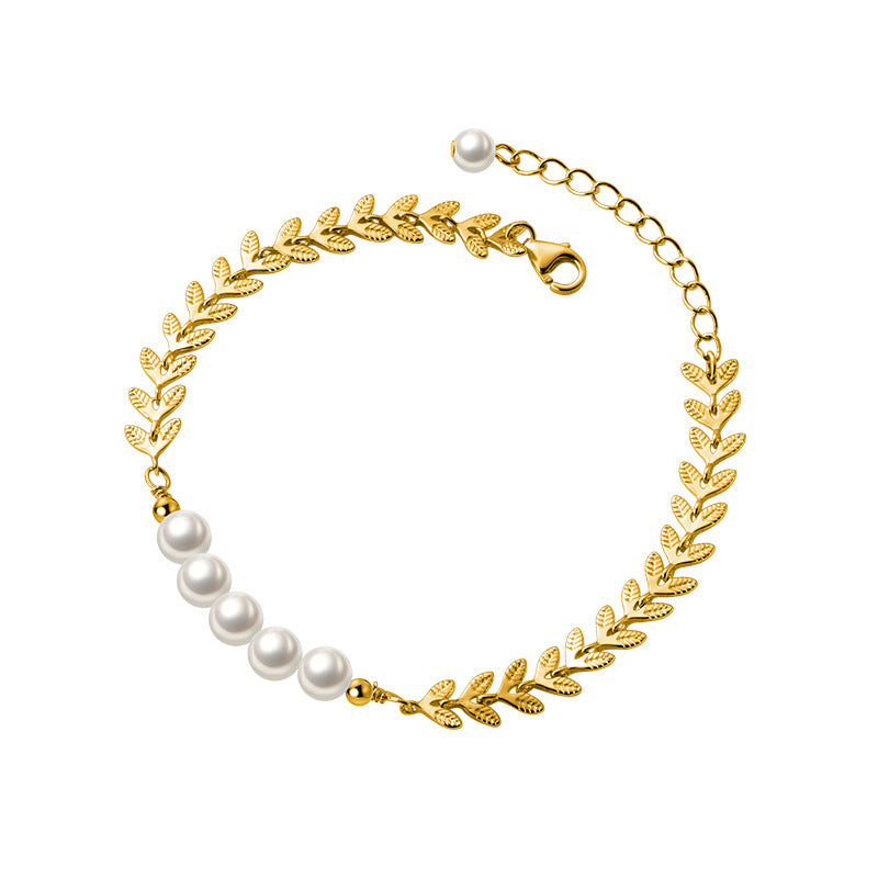 Damen Armband – Elegantes Ährenzweig-Design in Gold & Silber