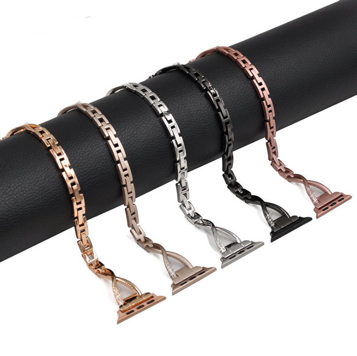 Apple Watch Armband X-Design Edelstahl mit Diamant-Optik