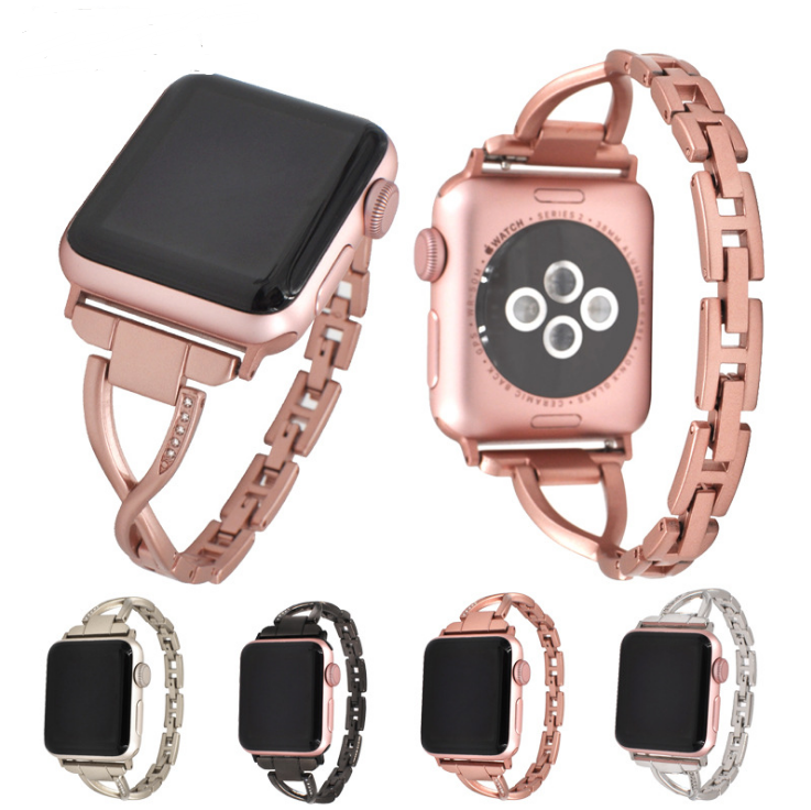 Apple Watch Armband X-Design Edelstahl mit Diamant-Optik