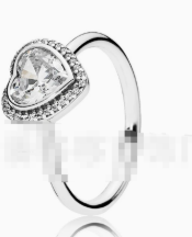 925 Silber Herzring | Unisex Liebesring mit Edelstein, vergoldet
