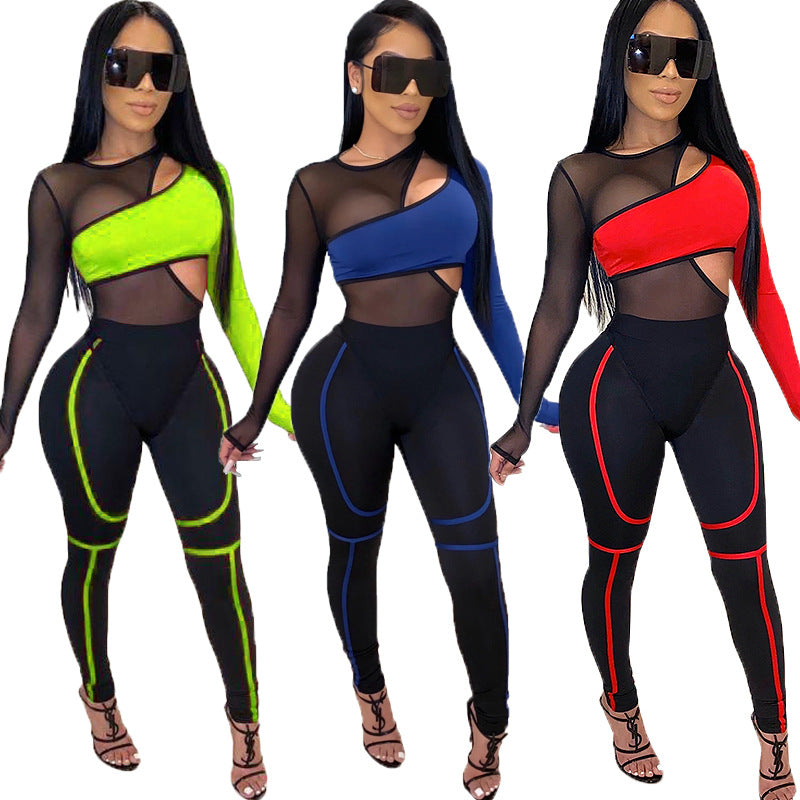 Damen Sportset mit Mesh-Bikini & Leggings – Sexy & Aktiv