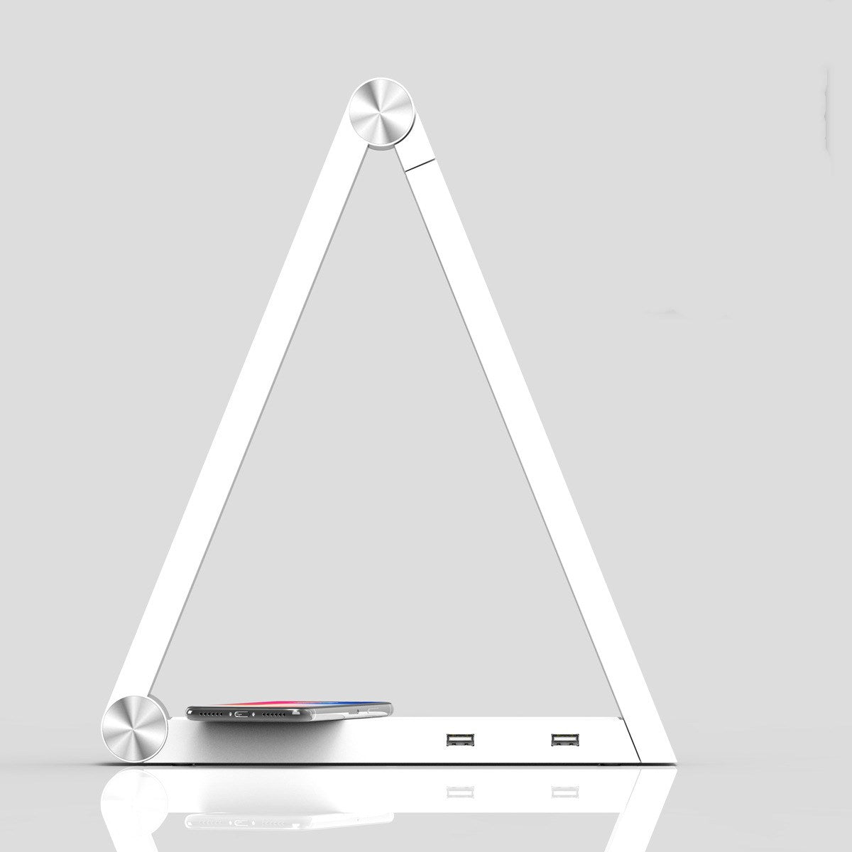 LED Schreibtischlampe mit Wireless Charging | Dreieck-Design, Touch-Dimmer, USB