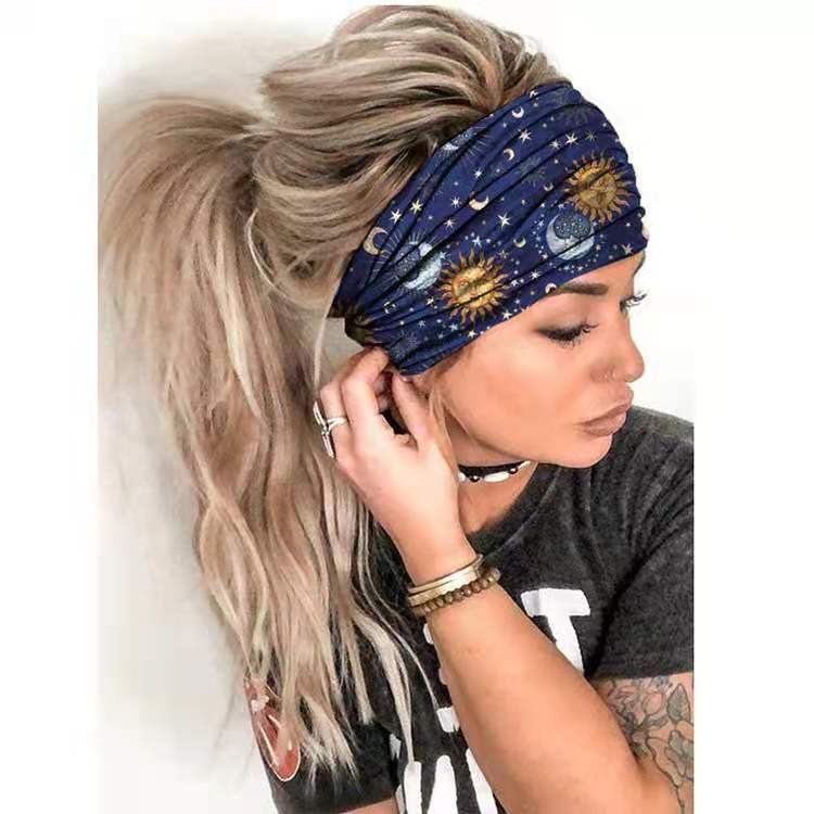 Breites Damen-Haarband mit Blumenmuster – Yoga & Sommer