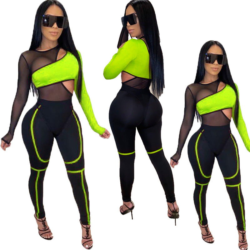 Damen Sportset mit Mesh-Bikini & Leggings – Sexy & Aktiv
