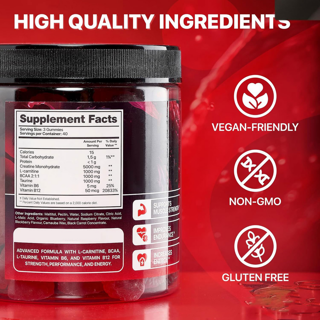 Muscle Boost Gummies – Kreatin & Vitamine für Kraft & Erholung