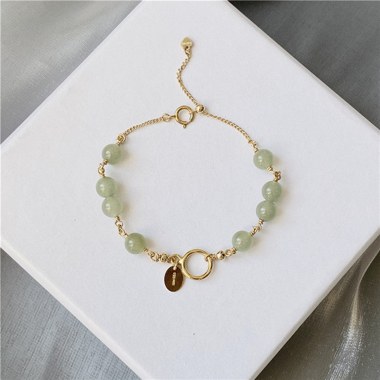 Heyu Kreisarmband für Damen – Hetian Jade & 14K Vergoldung