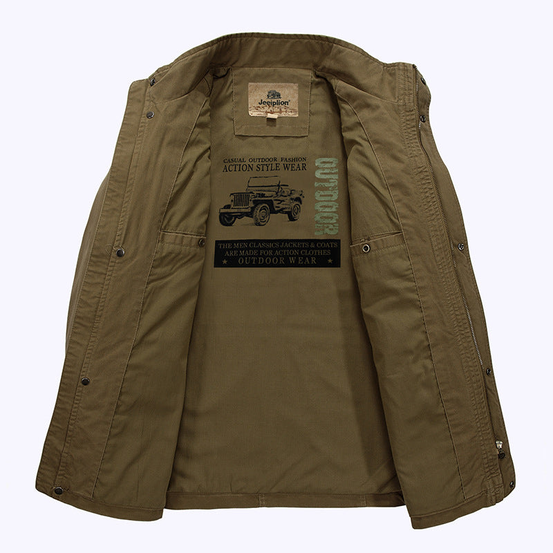 Herren Casual Baumwolljacke – Mittellang für Frühling & Herbst