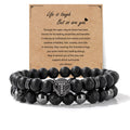 Triple Protection Armband Set Herren | Obsidian, Hämatit & Lavastein, Leopardenkopf