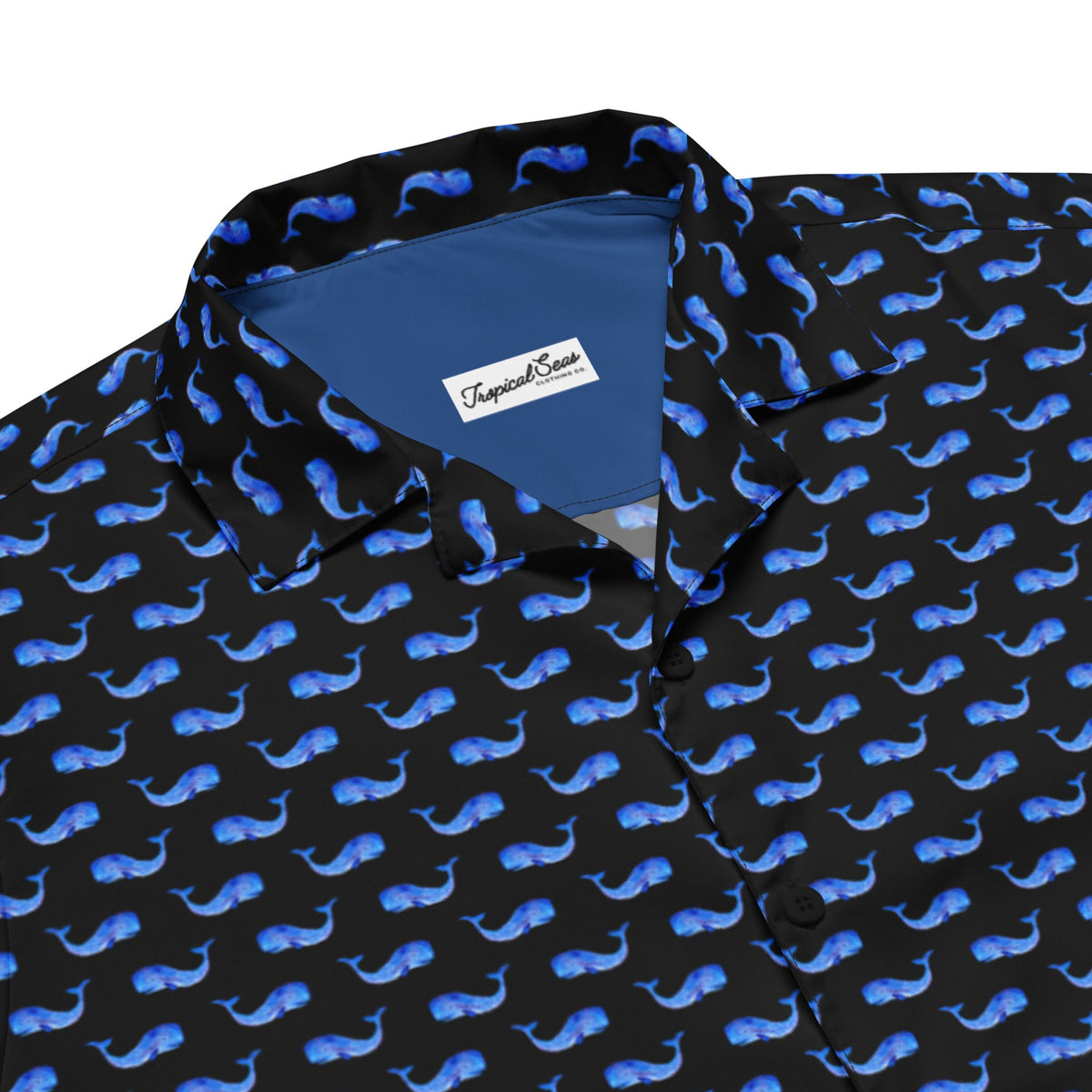 Midnight Whale Party Hawaii-Hemd | Kurzarm, Oversized, UPF50+ | Coastal Summer